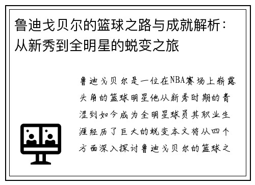 鲁迪戈贝尔的篮球之路与成就解析：从新秀到全明星的蜕变之旅
